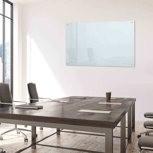 R&G Magnetic Glass Whiteboard,36"×24" (3'x 2'),Glass Dry Erase Board,White Frameless Surface, Includes Board, Magnets, 1 Marker and a Eraser,for Home and Office