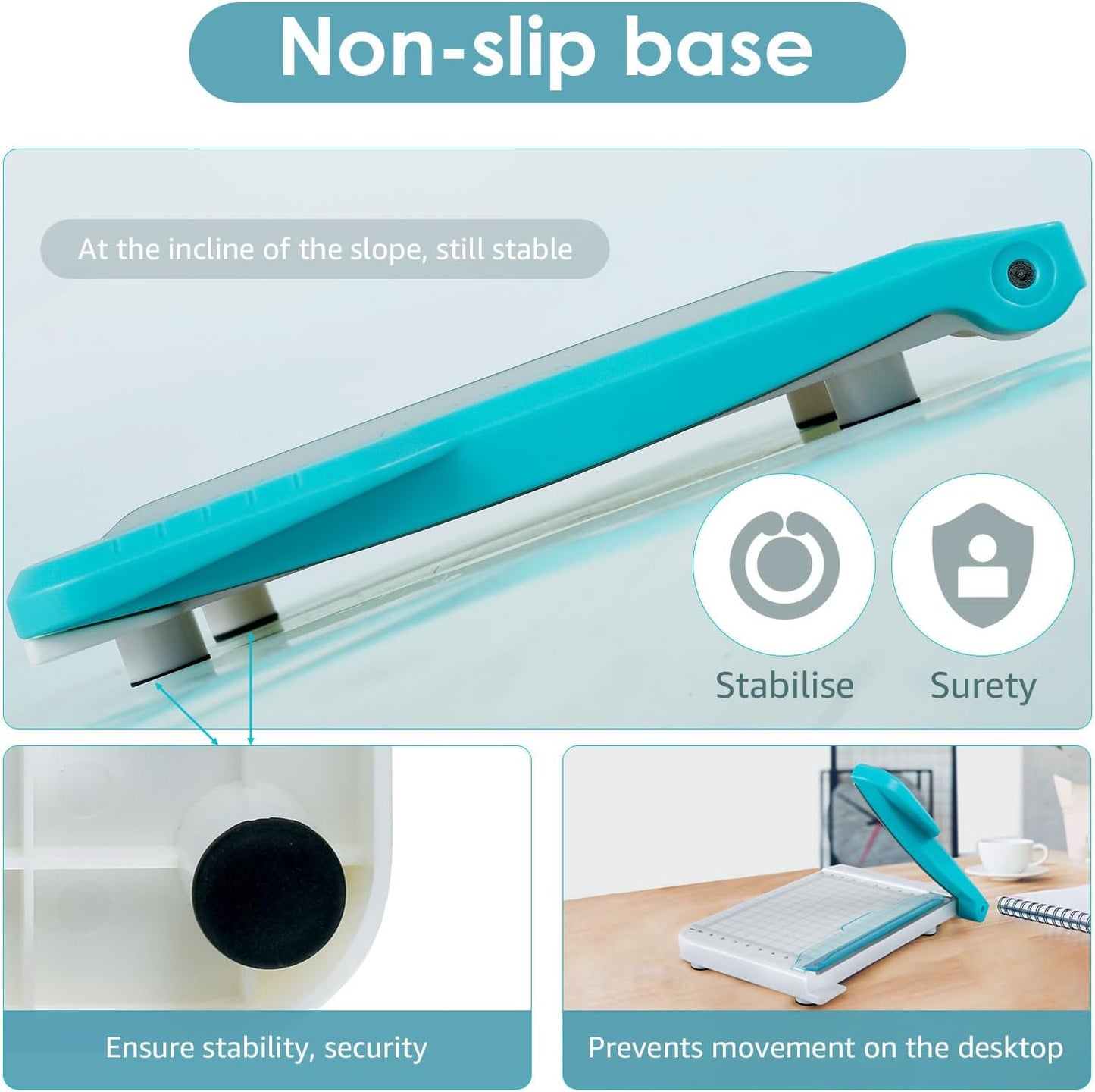 Small Paper Cutter - 6 Inch Cut Length | Non-Slip Portable Trimmer for Coupons, Crafts & Photos (White)