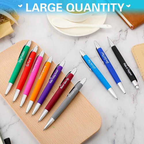 Gueevin 200 Pcs Inspirational Pens Employee Appreciation Gift Black Ballpoint Ink Funny Motivational Thank You Pens Bulk for Office Worker Teacher Women Men(Inspirational Style)