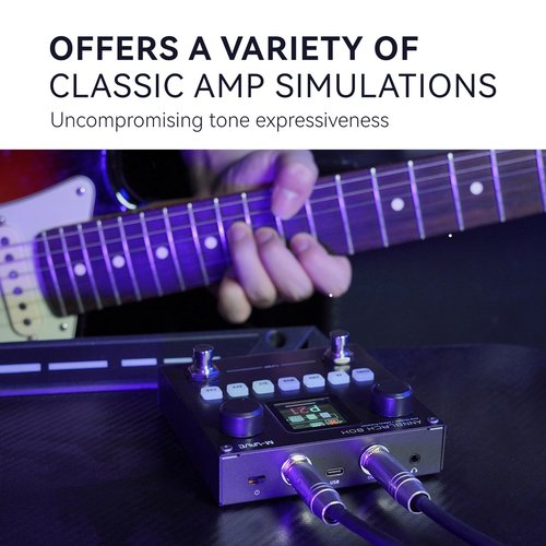 M-VAVE Guitar Pedal Reverb Sampling Studio Multi Effects 80 Editable Preset ANN Audio Delay Boost Effector Black Box with 6 Effect Modules AMP CAB