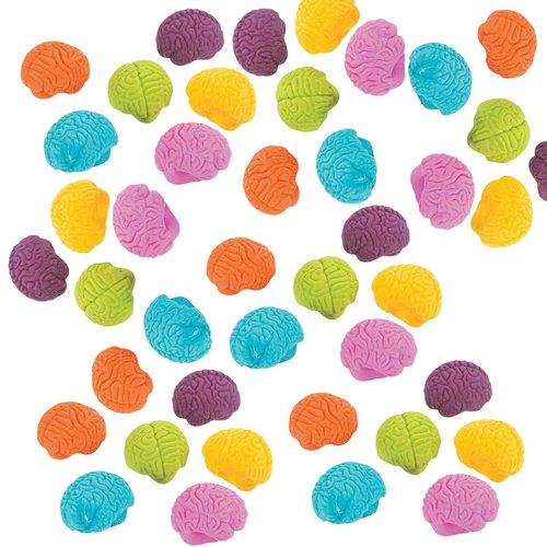 48-Pack Brain Erasers – Halloween Party Favors, Classroom Prizes & Gifts