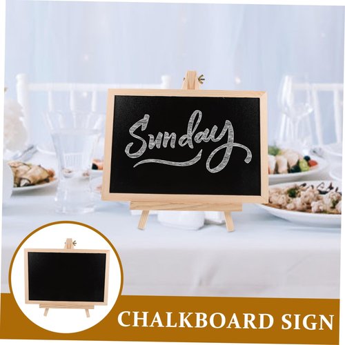 Holibanna Standing Chalkboard Sign with Wood Base Versatile Message Board for Home Bar and Events Easy to Clean Lightweight for Displaying Menus Prices and Daily