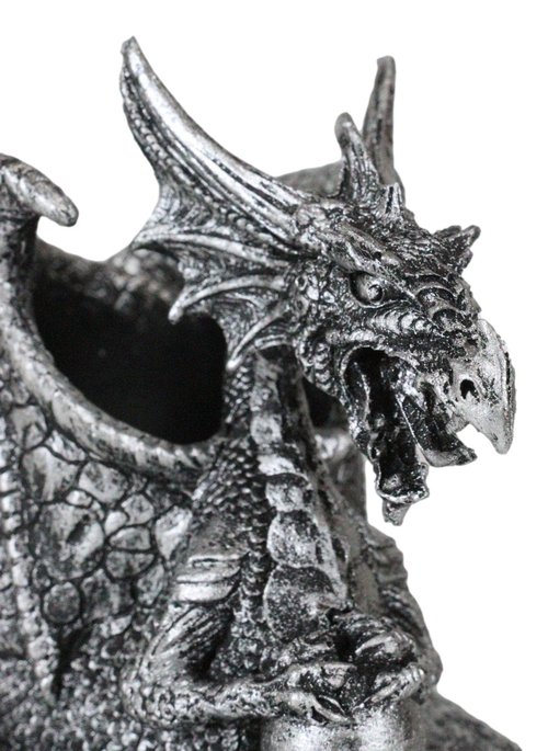 Ebros Gift Shenlong Spirit Dragon Orb Stationery Holder Figurine 4.75" H Office Desktop Accessory Pen Organizer