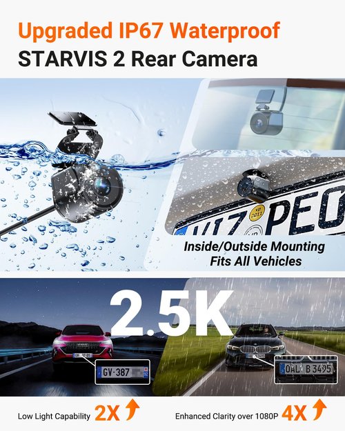 Vantrue N4 Pro S 4K 3 Channel Dash Cam w/Triple STARVIS 2, 4K+1080P+2.5K Front Inside Rear Dash Camera, HDR IR Night Vision, Voice Control, Parking Mode, GPS, Wi-Fi, Support 1TB
