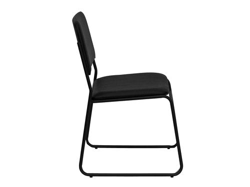 Flash Furniture HERCULES Series 500 lb. Capacity High Density Black Vinyl Stacking Chair with Sled Base