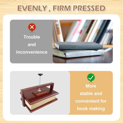 Stranthother 11.6 * 7.9 inch Wood Book Press Binding Kits Flower Pressing Kits Book Lover Gifts Paper Press
