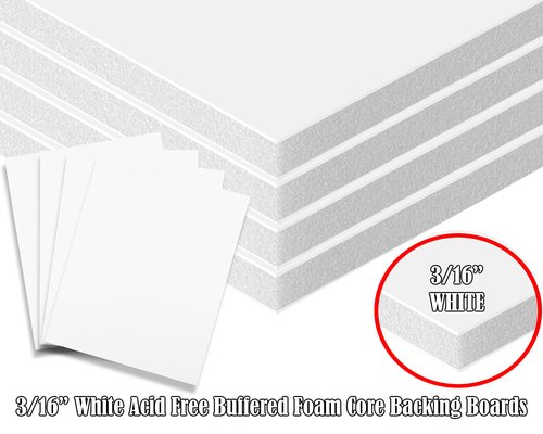 3/16" White Foam Core Boards 20x30-5 Pack. Many Sizes Available. Acid Free Craft Poster Board for Signs, Buffered Presentations, School, Office and Art Projects