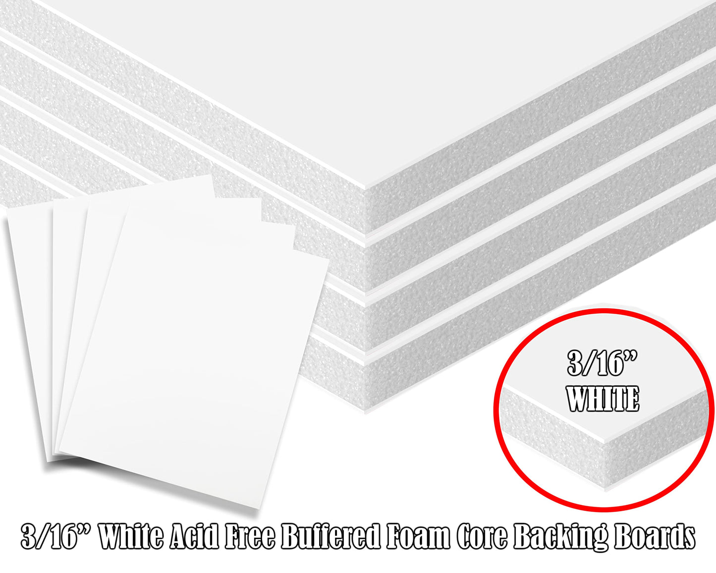 Foam Board 24x30 100PK Foam Core Boards 3/16 Thick Foam Poster Board White Foamboard 24x30 Large Acid Free Foamcore Sheets, Polystyrene Rigid Foamboard Large Foamcore Backing for Backdrop, Display