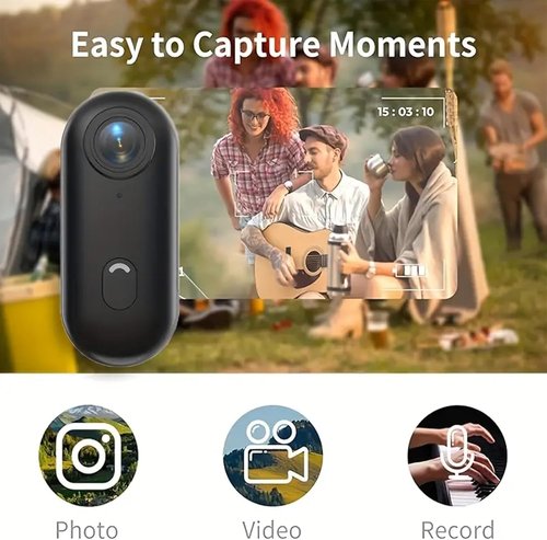 The Go Catch Camera, Treklon POV Camera, Treklon 4S Body Cameras, HD 1080p/4K Pocket Action Cam, with Magnetic Clip, Waterproof Case and Bracket, Thumb Size Mount Anywhere (Black 64G)