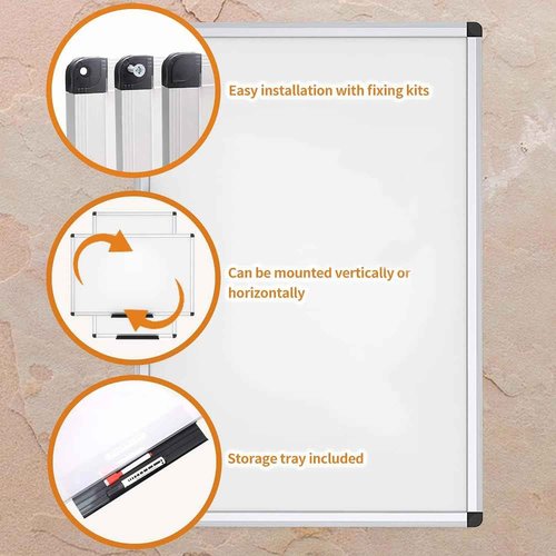 VIZ-PRO Dry Erase Board/Whiteboard, Non-Magnetic, 48 x 36 Inches, Pack of 2, Wall Mounted Board for School Office and Home