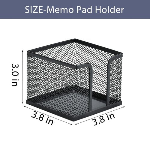 UFFICIUSUP Pen Holder Desktop Pencil Organizer Metal Mesh Pen Cup Paper Clip Holder Memo Pad Holder Stationary Organizer for Desk 3 Pieces of a Set