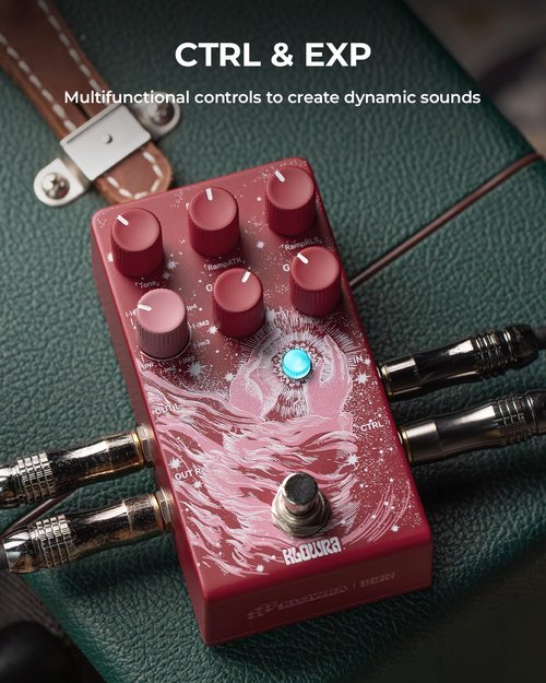 Klowra Vein Pitch-Shifter Guitar Effects Pedal with 17 Pitch Drop Modes,Microtonal Precision,Analog Dry Through,True Stereo,CTRL Input
