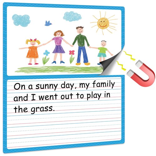Jumbo Magnetic Draw & Write Paper 21.5x17in Dry Erase Handwriting Lined Paper for Classroom Whiteboard Accessories Writing Chart Page Giant Magnet Notebook Poster Graduation Supplies Teacher Must Have