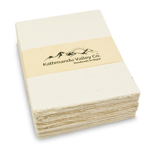 Kathmandu Valley Co. 5x7 Inch Handmade Deluxe Lokta Card Stock 100 Pack with Envelopes Bundle