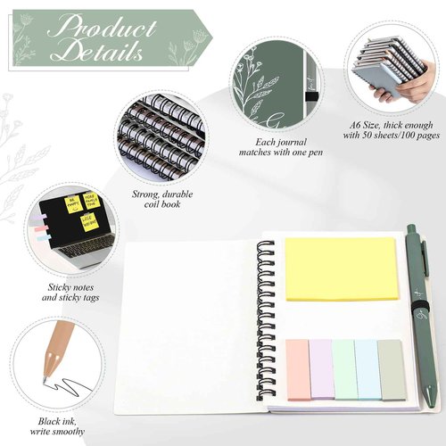 Tenceur 60 Set Employee Appreciation Gifts Bulk Inspirational Notebook Nurse Practitioner Week Motivational Pen Gifts for Coworker Nurse Rad Tech IEW Christmas (Classic Color)