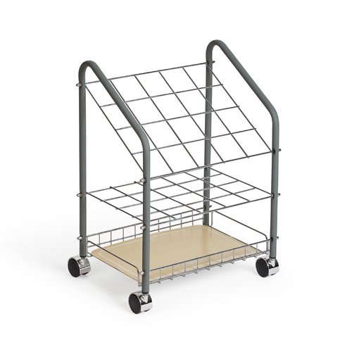 Safco Tubular Steel Wire Roll File Cart, Document and Blueprint Holder, 20 Compartment, Rolling Organizer Cart for Architectural Drawings, Construction Plans and Map Storage