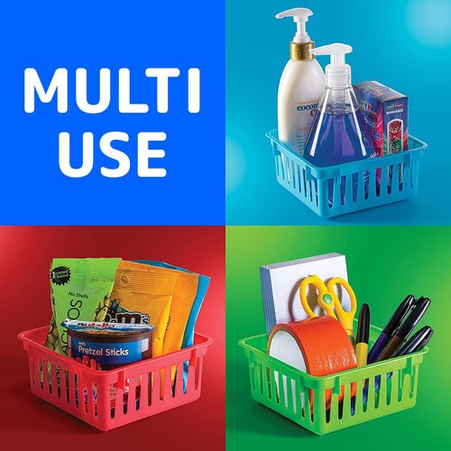 PREXTEX Classroom Storage Baskets - Crayon and Pencil Container - Organization Holder - Shelf & Desk Organizer for Classrooms, Office, Small Desk, and Toy Storage