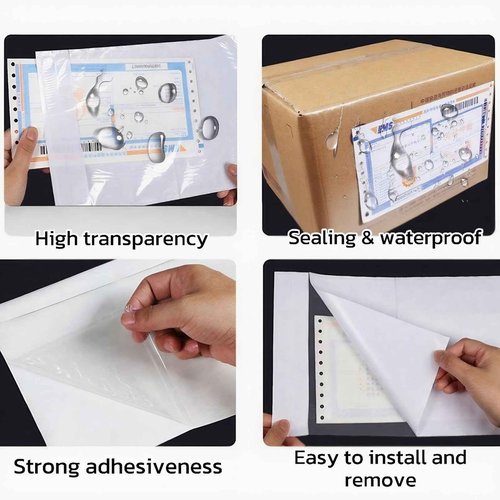 1000Pcs 6" x 9" Clear Packing List Envelopes, Self-Adhesive Packing Ship Pouch Enclosed Bags, Shipping/Mailing Pouches Bag for Packing Sliping/Invoice/Sleeves