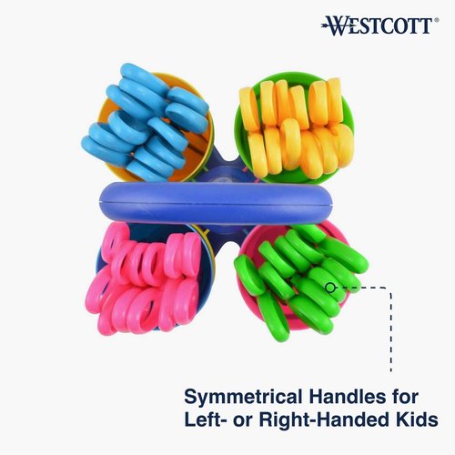 Westcott School Scissor Caddy and 5-Inch Blunt Safety Scissors for Kids, Back to School, Classroom Supplies, Assorted, 24 Pack (14756)