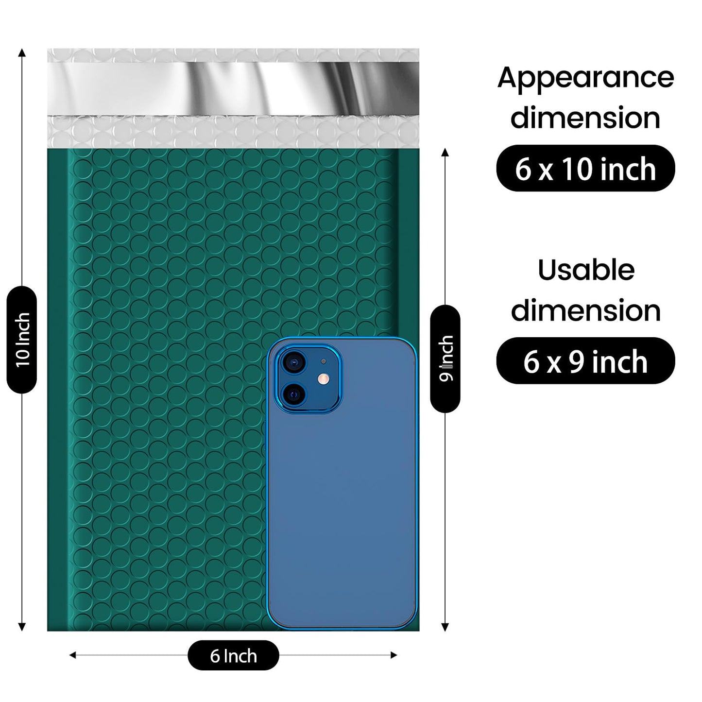 Fuxury Bubble Mailer 6x10 Inch 600 Pack Forest Green Bubble Mailers Bulk Thick Padded Envelopes Usable Size 6x9" Water Resistant Mailers Shipping Envelopes for Small Business Mailing, #0