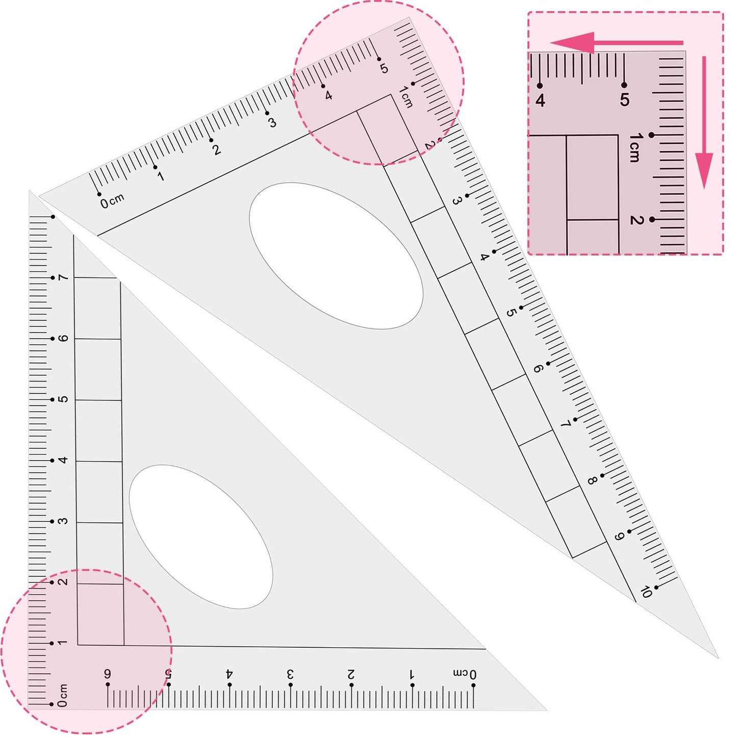 Geometry Set Maths Compasses for Grade Students Back to School Supplies with Compasses Protractor in Carry Case, Pink