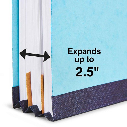 Staples Colored Pressboard Classification Folders, Letter, 2 Partitions, Light Blue, 20/Pack