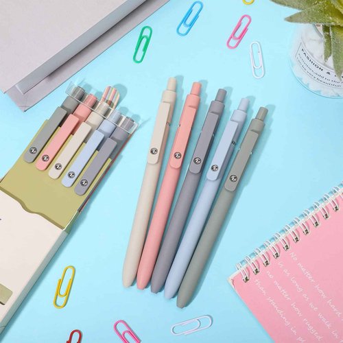 Sherr 50 Pcs Black Gel Ink Pens Bulk Retractable Ballpoint Pen Quick Dry 0.5mm Fine Point Smooth Writing Instrume Back to Shcool Gift for Student Classroom Coworker Teacher Staff Writing, 5 Colors