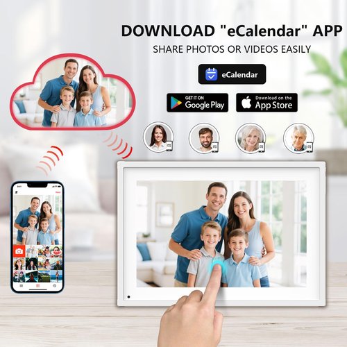 10.1 Inch Smart Digital Calendar Planner & Chore Chart, IPS HD Touchscreen Interactive Display for Family Schedules, Streamline Household Organization - Built-in Digital Picture Frames Function