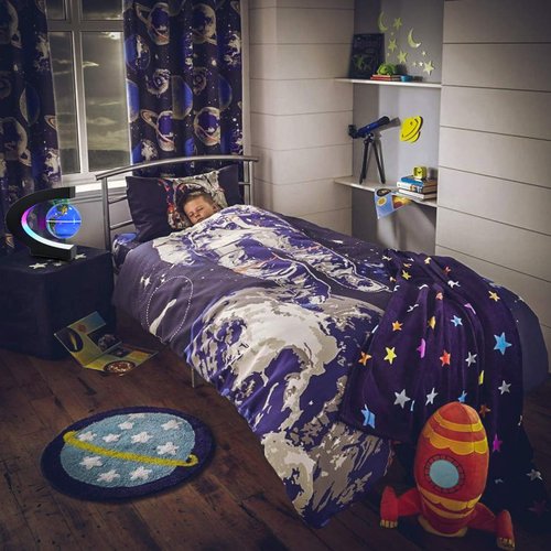 MOKOQI Magnetic Levitating Globe with LED Light, Cool Tech Gift for Men Father Boys and Girls, Birthday Gifts for Kids, Floating Globes World Desk Gadget Decor in Office Home Display (Blue)