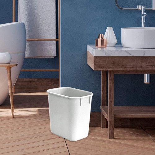 Acrimet Wastebasket, Deskside Bin, 3.25 Gallon/13 Quart/ 12 Liter (Plastic) (White Color) (Set of 4)