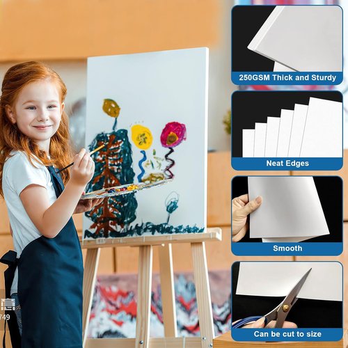 ROOKEA White Poster Board Paper - 36 Pcs Bulk for Vision Boards, Arts & Crafts | 11x14 Size