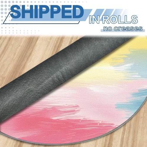 Office Short Pile Chair Mat, Non-Slip Noise-Reducing Desk and Chair Rug, 47 Inch Round Mat, Office、Study Decorative Rug for Wood Floors, Laminate and Ceramic Tiles(Dreamy)