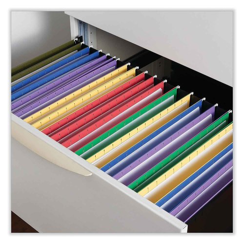 Universal 14219 Hanging File Folders, 1/5 Tab, 11 Point Stock, Legal, Yellow (Box of 25)