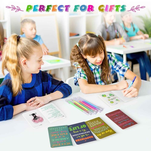60 Pcs Mini Inspirational Notebooks Bulk with 60 Pcs Colorful Pens, Small Pocket Journal Notepads Set, Motivational Bulk Gifts for Women Men Teacher Student Kids, Fun School Office Supplies,3.5"x5.5"