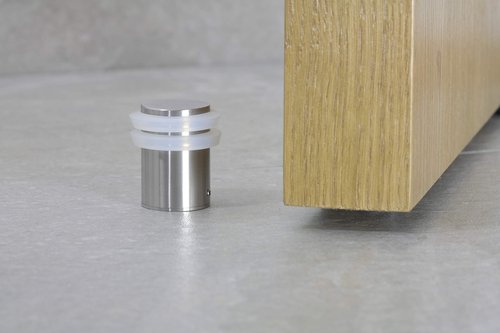 EVI Door Stopper | Stainless Steel Brass Floor Door Stop - Screw Fastening - Heavy Doors - 1.37 x 2.04 Inch Door Stop