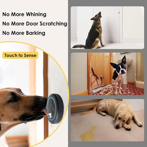 Full House Dog Doorbell - Wireless Potty Training System with Waterproof Touch Button | 1000ft Range, Black