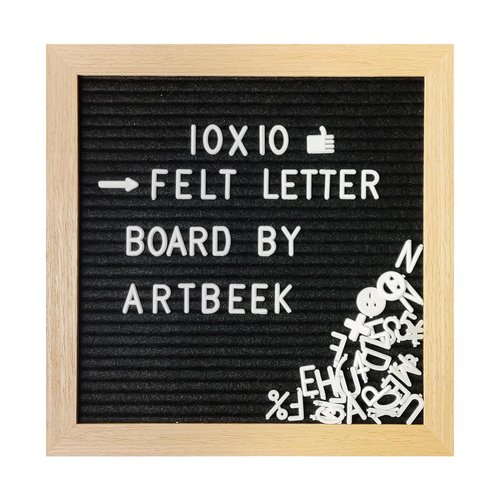 ArtBeek Felt Letter Board with 880 Letters 10 X 10” Letter Message Board for Classroom Decor Wall Mount Sign Board for DIY (White, 10X10)