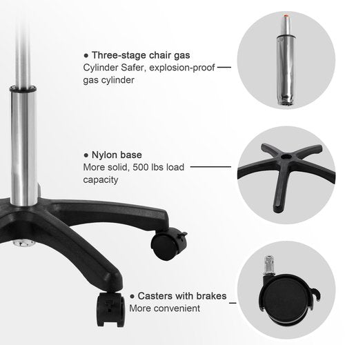 Frassie Footrest Stool Under Desk Mobile Gaming Foot Stool, Multi-use Height Adjustable Rolling Swivel Stool Heavy Duty Ergonomic Foot Stool with Wheels