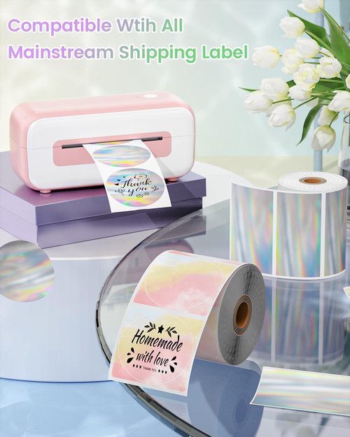 Phomemo 2" Circle Thermal Sticker Labels - Self-Adhesive Round Labels for Name & Barcode | 750 Labels/Roll
