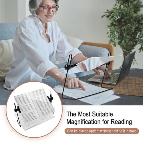 Skiennix 3X Desktop Reading Magnifier - Full Page Magnifying Glass for Low Vision & Seniors | Ideal for Books, Small Print & Documents