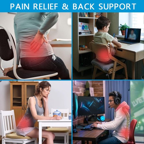 CHANGFENG Lumbar Ergonomic Support for Office Chair Back Lumbar Support for Computer, Gaming Chair Back Cushion for Back Pain Relief Improve Posture,and Work from Home, Patented (Gray)