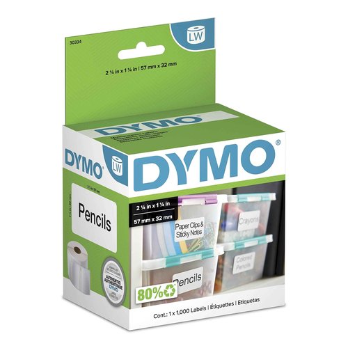 DYMO Authentic LW Multi-Purpose Labels DYMO Labels for LabelWriter Printers Great for FBA / FNSKU Barcodes 1-1/4" x 2-1/4" 1 Roll of 1000