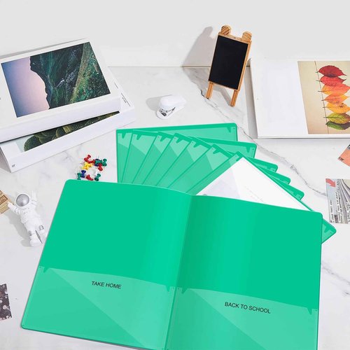 Henoyso 100 Pcs Folders Take Home Heavy Duty 2 Pocket Homework Folder for Students Parent Teacher Communication, 11.8 x 9.45 Inch(Green)