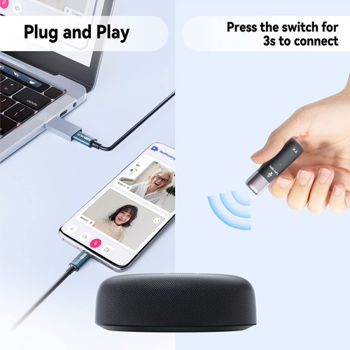 ZHUOSHENG Conference Speaker and Microphone, USB Speakerphone with 10 Mics, 360° Pickup&Noise Reduction, Portable Conference Room Omnidirectional Microphone for 10 Compatible with Leading Platforms