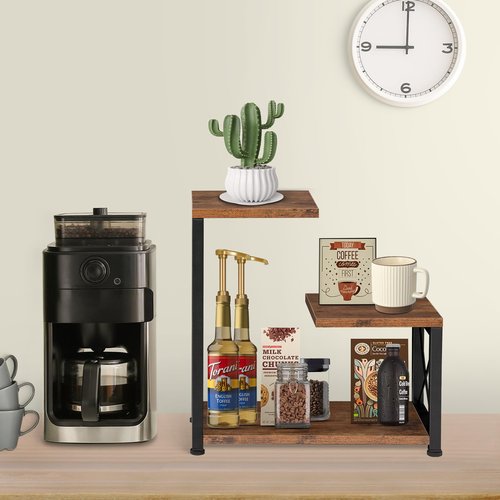 GODDGITT Desk Shelf Organizer, 3 Tier Office Desktop Bookshelf, Wood Desk Organizers Storage Rack and Freestanding Display Shelf for Office, Dorm, Kitchen, Home