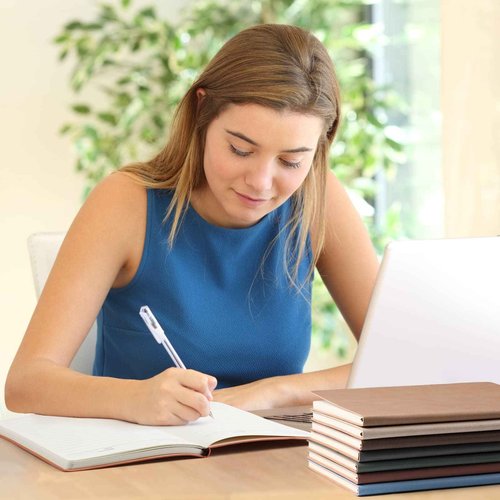 PerKoop 24 Pcs A5 PU Leather Journals Soft PU Leather Cover Ruled Writing Notebook Lined Journal Notebook for Office School Business Writing 128 Pages, 8.1'' x 5.6'' (Morandi Color)