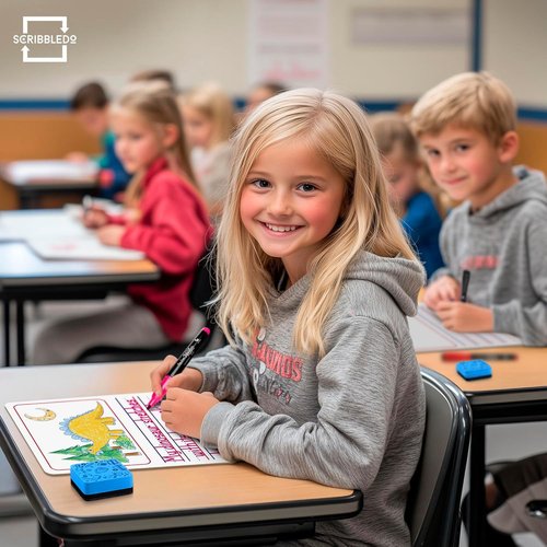 Scribbledo 10 Pack Double Sided Whiteboards 9”x12” Story Lined Dry Erase Boards for Kids Writing Board Practice Drawing Small White Board Teacher Elementary Kindergarten Preschool + Erasers