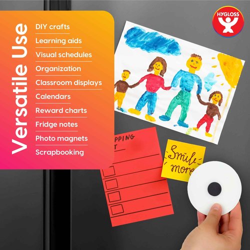 Hygloss 1000 Pcs Magnetic Dots with Adhesive Backing – 3/4-Inch Round Sticky Magnet Dots – Small Magnets for Crafts – Thin Flat Circle Magnetic Stickers for Fridge, Classroom, Whiteboard, Pictures