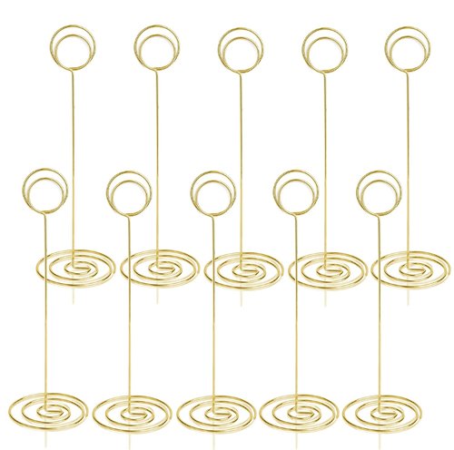 RONTEDA Table Number Holders 10Pcs - 8.75 inch Tall Table Number Stands Place Card Holder for Wedding Party Graduation Reception Restaurant Home Photo Picture Office Memo (Gold, 8.75")