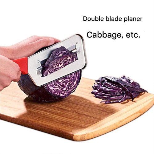Stainless Steel Shredder Knife,Stainless Steel Dual Blade Julienne Cutter,Cabbage Shredder For Coleslaw,Multifunctional Vegetable Shredders For Sauerkraut,Coleslaw,Vegetables (Red)